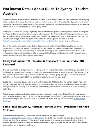 Sydney, Australia Tourism Events - Eventbrite for Dummies