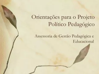 Projeto politico pedagógico