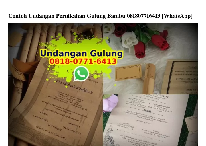 contoh undangan pernikahan gulung bambu