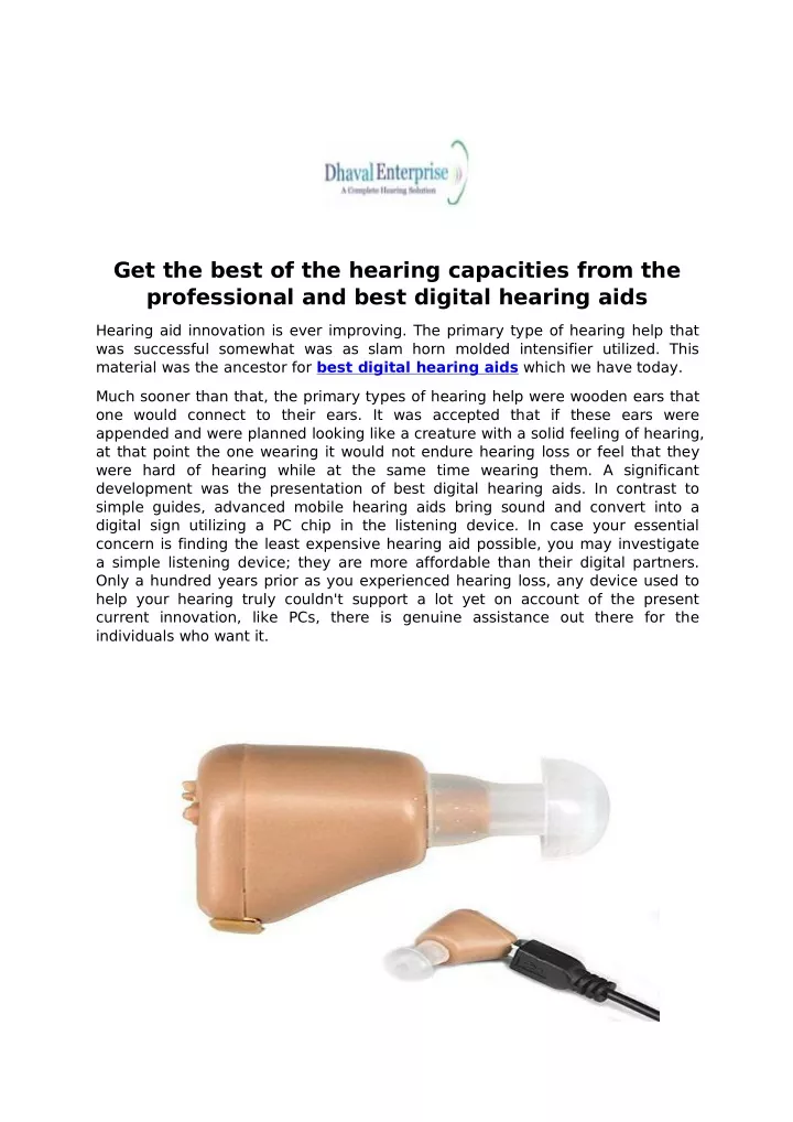get the best of the hearing capacities from