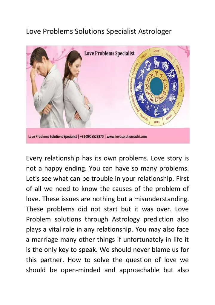 love problems solutions specialist astrologer