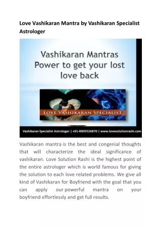Best Vashikaran Specialist Astrologer