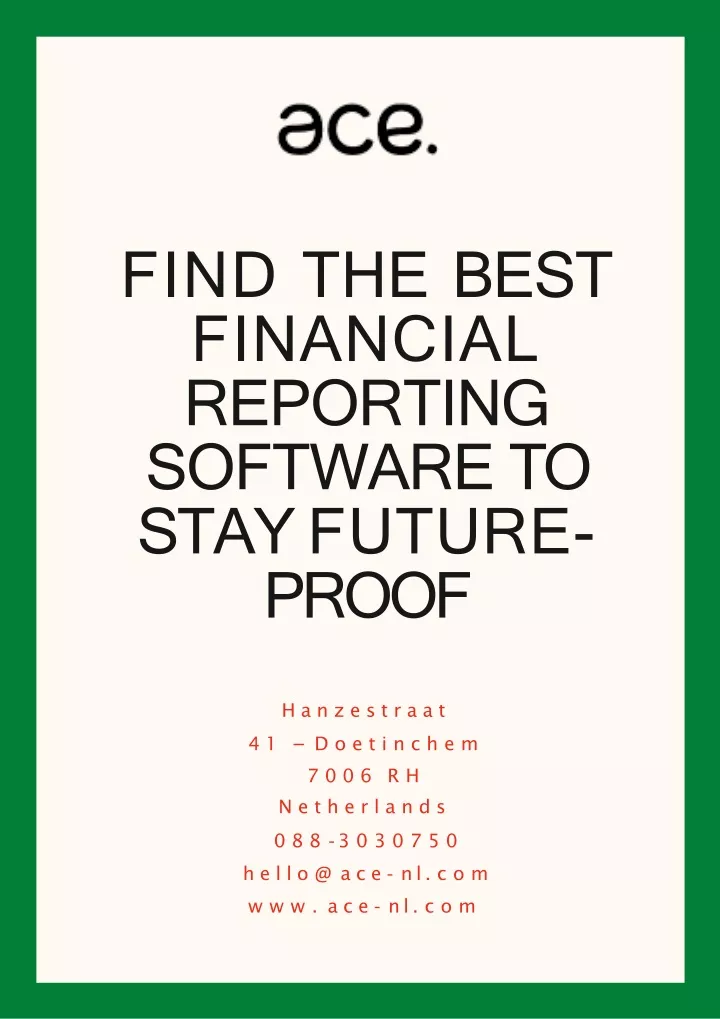 find the best financial reporting software
