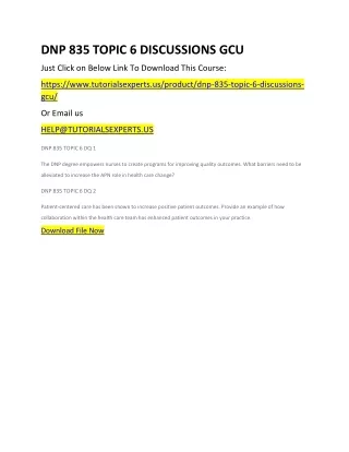dnp 835 topic 6 discussions gcu