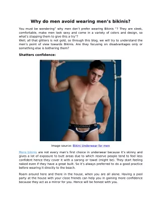 why do men avoid wearing men s bikinis