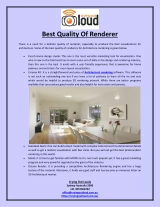 best quality of renderer
