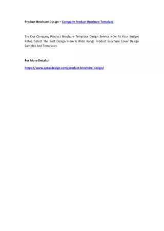 product brochure design company product brochure
