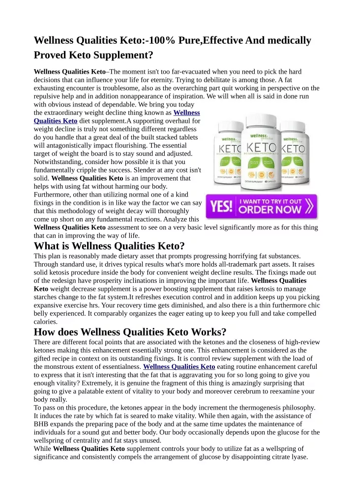 wellness qualities keto 100 pure effective