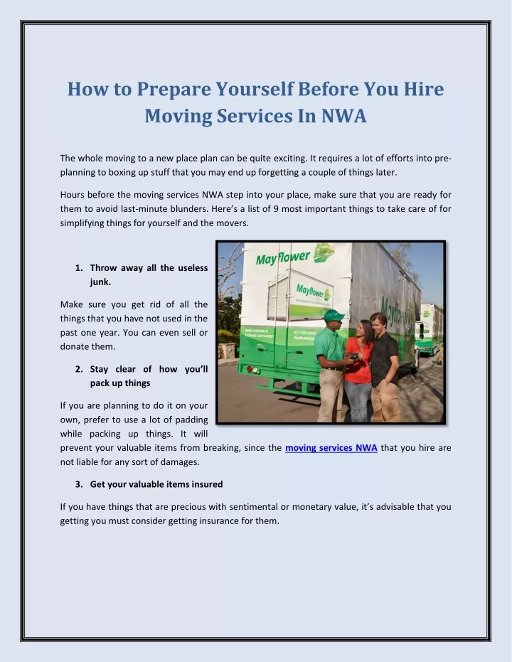 how to prepare yourself before you hire moving