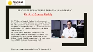 Dr Gurava Reddy is the Best Knee Replacement Surgeon In Hyderabad