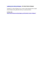 Looking For An Interior Designer - Hire Best Interior Designer - slide 1