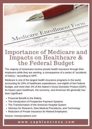 Importance of Medicare and Impacts on Healthcare & the Federal Budget