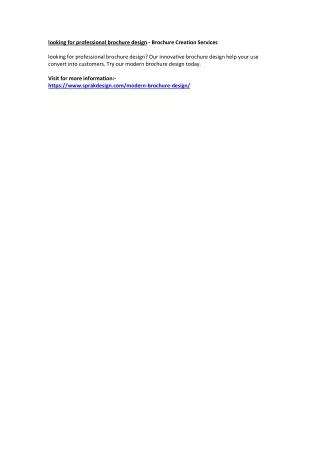 looking for professional brochure design brochure