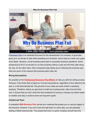 why do business plan fail