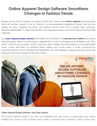 Online Apparel Design Software Smoothens Changes in Fashion Trends