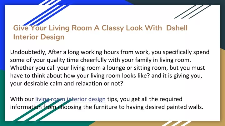 give your living room a classy look with dshell interior design