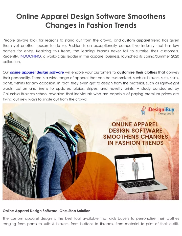 online apparel design software smoothens changes