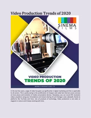 Video Production Trends of 2020