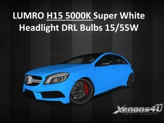 lumro h15 5000k super white headlight drl bulbs 15 55w