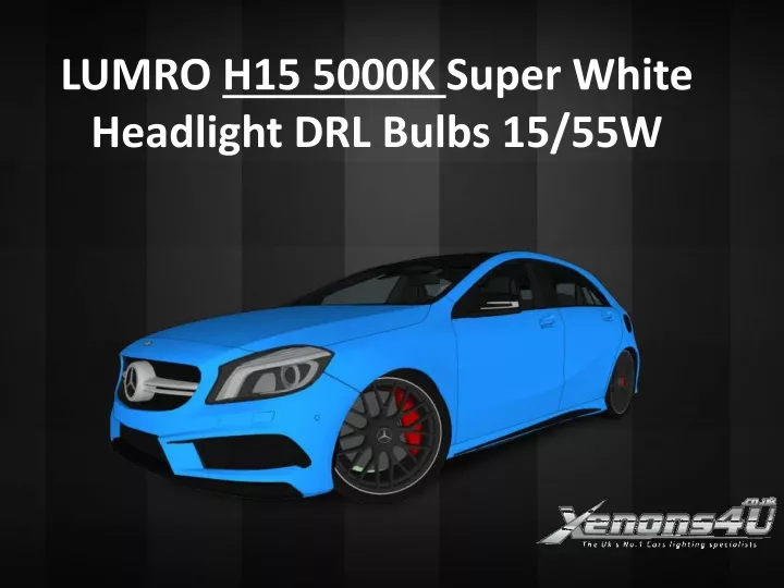 lumro h15 5000k super white headlight drl bulbs 15 55w