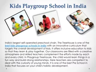 Kids Playgroup School in India - Treehouseplaygroup