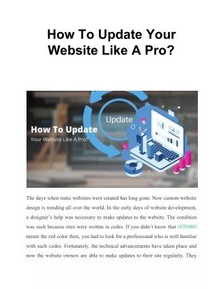 how to update your website like a pro