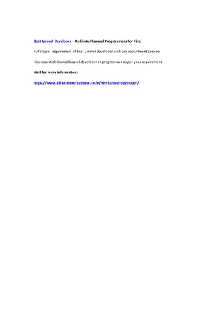 best laravel developer dedicated laravel