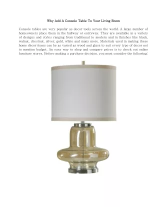 w why add hy add a a console table console table
