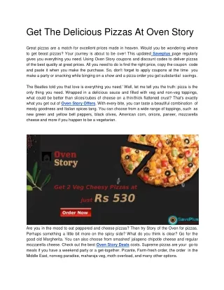 get the delicious pizzas at oven story