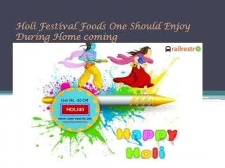 order Delicious Holi Festival Food in Train