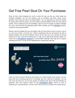 get free pearl stud on your purchases