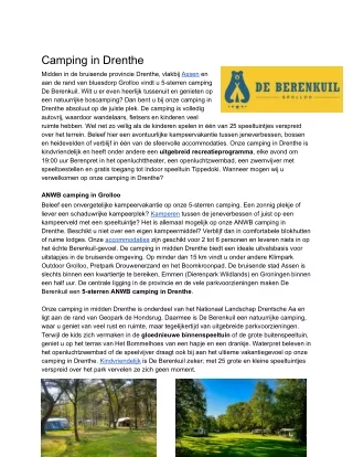 camping in drenthe
