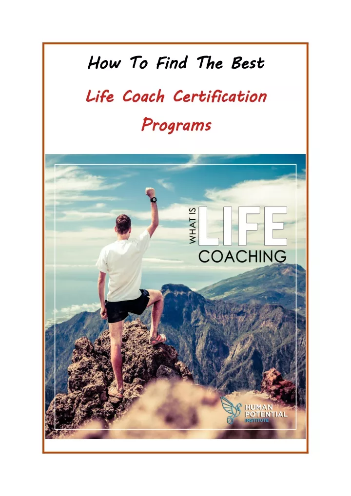 how to find the best life coach certification