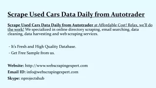 scrape used cars data daily from autotrader