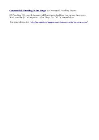 commercial plumbing in san diego by commercial