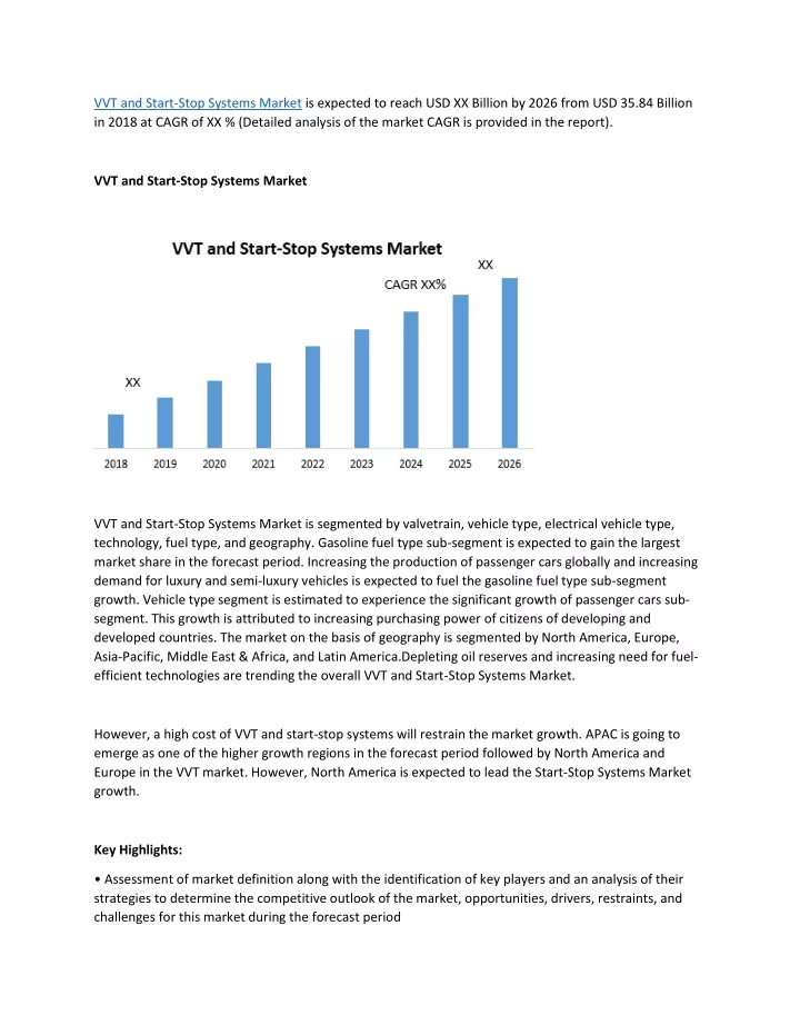 vvt and start stop systems market is expected