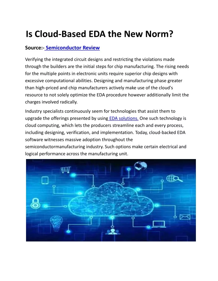 is cloud based eda the new norm