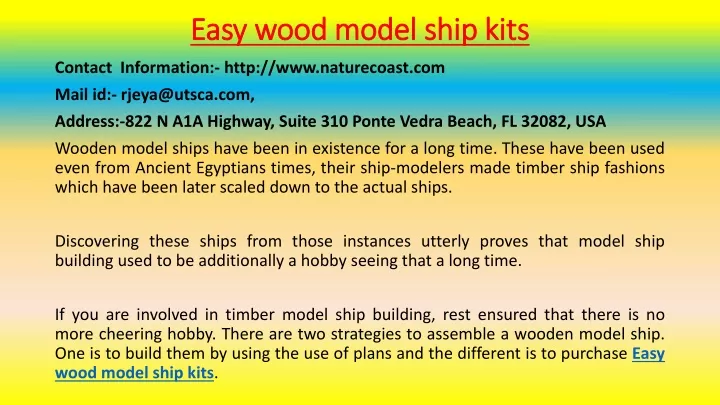 easy wood model ship kits
