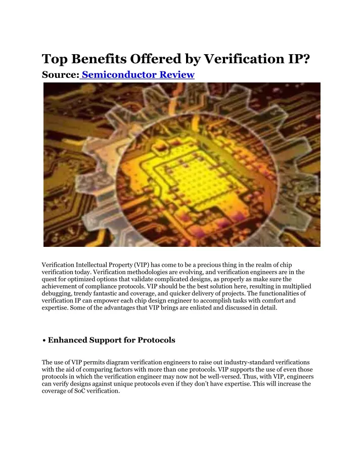 top benefits offered by verification ip source