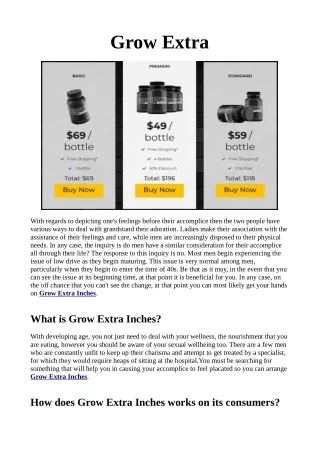 Grow Extra  Does It Work? Pills Benefits Price & Buy