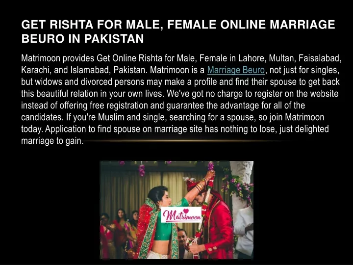 get rishta for male female online marriage beuro in pakistan