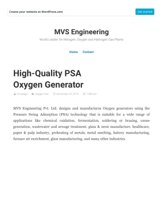 High-Quality PSA Oxygen Generator