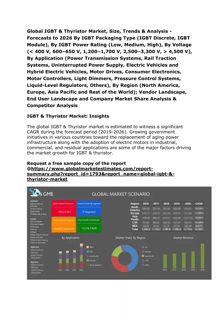 global igbt thyristor market size trends analysis