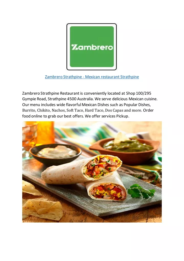 zambrero strathpine mexican restaurant strathpine