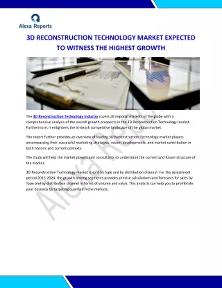 3d reconstruction technology market expected