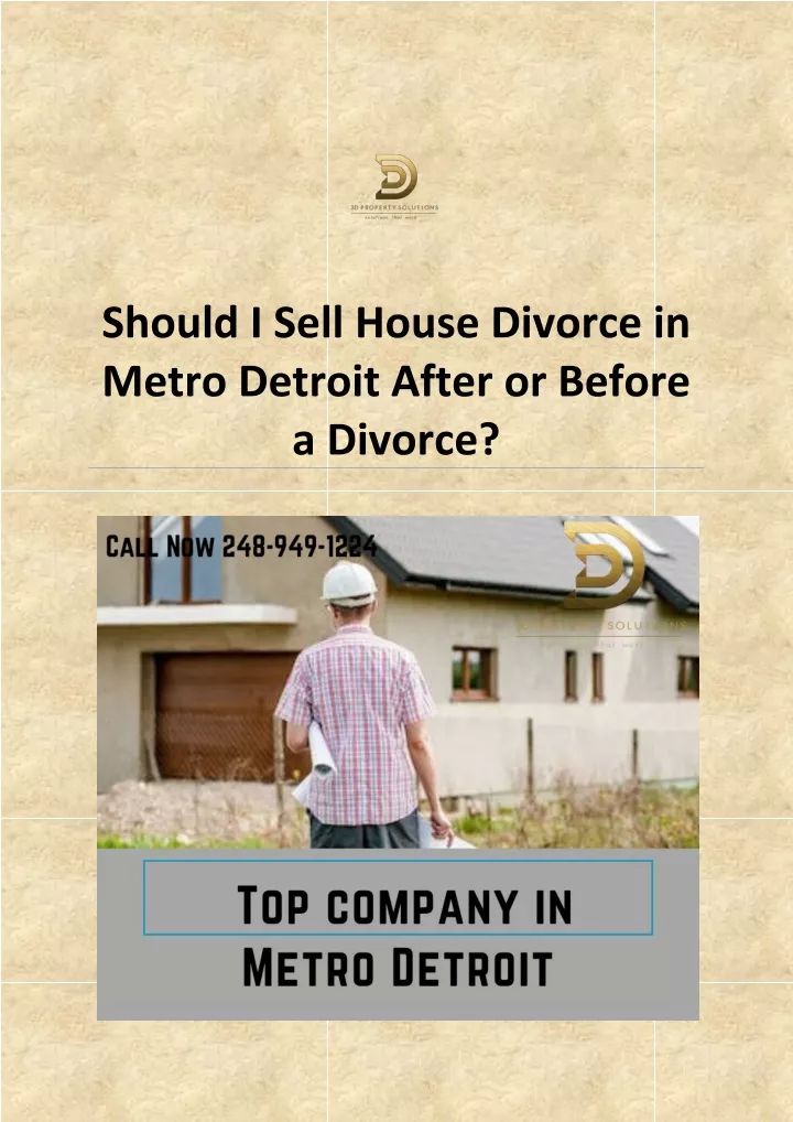 should i sell house divorce in metro detroit