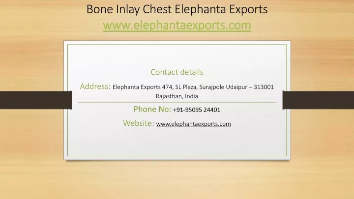 bone inlay chest elephanta exports