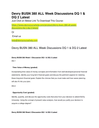 devry busn 380 all week discussions