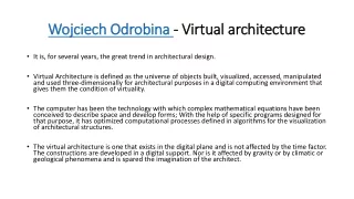 Wojciech Odrobina - Virtual architecture