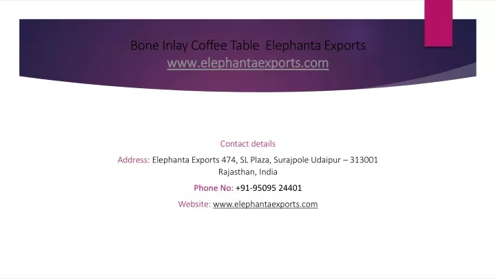 bone inlay coffee table elephanta exports